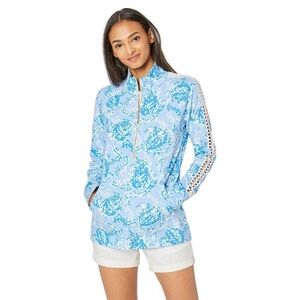 Lilly Pulitzer Skipper Popover Peri Blue Size M